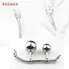 BEEGER Female Anal Vagina Double Ball Plug In Steel Chastity Belts Rope Hook Sex Toy For Women Locking Chastity Belt Y18110106