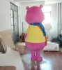 розовый бегемот костюм талисмана Cospaly прекрасный бегемота мультфильм животных для взрослых характер Хэллоуин костюм карнавальный костюм