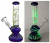 Dab Oil Rigs UV Bong Striaght Tube Tuberías de agua crecen en árbol oscuro Perc Fumar Bongs de agua de vidrio con tazón de 18 mm GID01