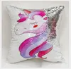 Unicorn Magic Reversible Sequins Pillow Case Cushion Cover 40 * 40cm Dekorativa sjöjungfrun kuddar för soffan heminredning