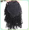 3C 4C Afro Kinky Curls Ponytailer Cabelo Humano Natural Clip w Ponytails Kawałki Włosów Haarstukje Paardenstaart Met 120g