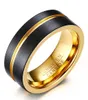 خاتم الزواج 8MM نحى أسود / الذهب كربيد التنجستن رجل عصابة مناسبا من الراحة HOT بيع في الولايات المتحدة الأمريكية وأوروبا