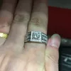 Anillo masculino de Plata de Ley 925 100 Real Soild 1ct Diamonique 5A Zircon Cz anillo de compromiso para boda para hombres joyería fina 2652379