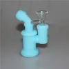 Glow in the dark Silicone Bubbler Glass Bowl hookah Silicon bong Bubblers Smoking pipe Tobacco Herb Pipes Colorful Water Pipe