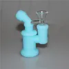 Glow in tubi per acqua bong in silicone scuro giaccone tubo silicone cera goccia di cera per olio brongs da becher con ciotola di vetro