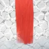 T1B / Kırmızı 100g (40 adet) cilt atkı bandı saç uzantıları 40 adet brezilyalı Düz ​​Ombre saç ürünleri 10 "12" 14 "16" 18 "20" 22 "24"