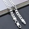20pcslot 925 Sterling Silver Men Chain Halsband smycken Toppkvalitet 925 Silver Men Figaro Chain Halsband Mix 16inch2139871