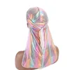 Mode män sparkly silke durag bandana huvudkläder färgglada män du rag peruker turban doo rag huvudband pirat hatt hår