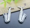 Wholesale 30pcs Sax Saxophone Alloy Charms Pendant Retro Jewelry Making DIY Keychain Ancient Silver Pendant For Bracelet Earrings 27*17mm