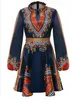 Bohemian African Dresses Sexy Dashiki Bodycon Ethnic Dress Women Tribe Kaftan Fashion Tops Slim Casual Dress Print Long Sleeve Dress B3743
