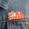Qihe Rose Women Girl Power Enamel Pins Feminist Brosches GRL PWR Feminisme Badge
