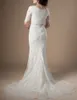 Nuovi abiti da sposa modesti in pizzo della sirena con mezze maniche country vintage semplici abiti da sposa LDS eleganti abiti da sposa religiosi