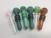 2pcs/lot Cheap Colorful high quality spoon glass tobacco smoke pipe for smoking hand make pipe for sale
