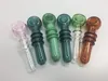 2pcs / lot pas cher coloré haute qualité cuillère en verre pipe tabac fumée pipe pour fumer main faire pipe à vendre