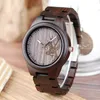 Bobo Bird Factory Time Men039s Niestandardowe logo Naturalne ręcznie rzeźbione ciemne sandałowe nadgarstek Montre Homme2924791