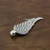 Angel Bird Wing Feather 2Side Solid 925 Sterling Silver Pendant 8A008Necklace 24inch3728724