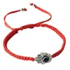 Braccialetti di corda intrecciata Filo rosso I braccialetti con ciondoli Blue Eye ti portano fortunati braccialetti pacifici Lunghezza regolabile