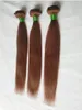 Capelli dritti brasiliani colorati 3 fasci con chiusura integrali 33 scuro rapi marroni brasiliani pezzi umani brasiliani intrecciati con pizzo3048976