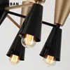 Suspension moderne salon chambre lampe suspendue 6 lumières E27 LED éclairage suspendu couleur or et noir