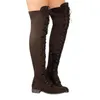 Sexy Lace Up Over Knee Boots Women rome style Boots Women Flats Shoes Woman suede long Boots Botas Winter Thigh High 35-43
