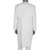 Mode vita tailcoat män bröllop tuxedos dubbelbröst centrum ventil brudgum tuxedos män formell middag prom kostym (jacka + byxor + slips + girdle) 691