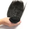 Grampo barato em extensões de cabelo humano cabelo preto natural yaki clipe em extensões 10 pçs kinky clipe reto em extensões 120g8895725