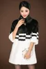 Koreanska stil lyx vinter damer päls överrock medellång mode topp kvalitet faux räv päls kappa kvinnliga varma ytterkläder parkas