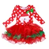 Barnkläder 2018 Baby Girls Santa Claus Tulle Klänning För Baby Julfest Kostym Barnflickor Princess Bow Klänningar Tutu Dress