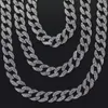 Full Diamond Cuban Necklace 18inch 20inch 24 tum 30 tum bling smycken halsband för män is av Miami Curb Cuban Link Chain232e