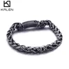 Bracciale da uomo 220MM Grigio Catena in titanio Bracciali in acciaio inossidabile Gioielli maschili Chiusure facili Prodotto di qualità KALEN