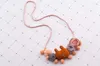 Cute Kids Girl Cartoon collana fiori stereo Orso pompon accessori principessa per gioielli per ragazze Collana per bambini coreani C3549