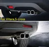 Para Vitara / S-Cross 2014-2018 carro de aço inoxidável tubo de escape tubo de cauda silenciador cauda decorativa, saída dupla, prata ou azul