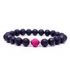 5 cores 8mm Natural Preto Lava Stone Beads Pulseira DIY Difusor de Óleo Essencial Pulseira para as mulheres