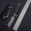 Ball Bearing Fast Open Flipper Knife Damascus Steel Blade Stone Wash Steels Handle Frame Lock EDC Pocket Knives