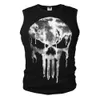 Den smala elastiska kompressionen T-shirt Cosplay Costume Tops Tees Ghost Shirt Skull Ärmlös Vest S-XXXL Mäns Kvinnors