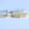 Neue hochwertige Hip Hop Bling Box Kette 24 "Frauen Männer Paar Gold Silber Farbe Euro aus Hamsa Hand Anhänger Halskette mit cz