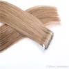 Resika 20PCS Lot toppkvalitetsband i hårförlängningar 16-24 tum rak PU Skin Weft Hair 10 färger Gratis frakt Fabrikspris