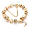 Szelam mode blanc cristal clé Bracelet à breloques pour femmes or européen bricolage perles Bracelets Bracelets Pulseira SBR170013