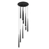 Novelty Long Metal Asparagus Tube Dining Room Pendant Light Bar Counter Dining Rum Sovrum Trappa Väska Pendant Fixtures