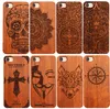 Retro Nature Wood Graved Telefon Kılıfları İPhone 11 12 13 14 15 Pro Max Samsung Not 10 S20 Şok geçirmez İnce Tampon PC Sert koruyucu kapak