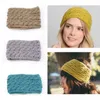 Europa Trendigt stickat utvidgat tre rader Twist Headband Kvinnor Öronskydd Hand Stickning Headwrap Varm Vinter Hårband 9 Färger