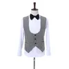 Mode Groom Tuxedos Houndstooth Groomsmen Mens Bröllopsklänning Svart Lapel Man Jacka Blazer Business Suit (Jacka + Byxor + Vest + Tie) 1679