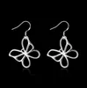 high quality plating 925 sterling Silver woman Butterfly Necklace Earrings Butterfly jewellery set