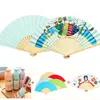 Nieuwe Hot Koop DIY Kleur Handgeschilderde Papier Fan Kindergarten Kinderschildering Practice Fan Blank Fan T4H0229