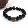 Gros Noir Naturel Noir Onyx Pierre Perles De Mode Bracelets Hommes Femmes Stretch Cadeau Yoga Bracelet