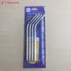 4PCS/Pack Stainless Steel Drinking Straws Straight and Bent Reusable Filter With Brush DIY Tea Coffee Tool Blister package