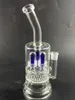 Bong in vetro a doppio filtro con narghilè Recycler Inline Perc Beaker Freezable Coil Dab Rig Tubi dell'acqua da 12 pollici Costruire piattaforme petrolifere