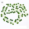 2m Long Artificial Plantas Verde Folhas de Uva Artificial Videira Falsa Parthenocissus Folhas Folhas de Casamento Casamento Decoração de Bar