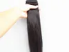 Brazilian Human Virgin Hair Light Yaki Hair Weft Clip In Human Hair Extensions Unprocessed Natural Black Color