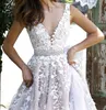 Klasyczna suknia balowa prawdziwe sukienki na studniówkę v Sheer Serce Paski Zastosowane koronkowe tiul długość podłogi Bez pleców różowe formalne suknie wieczorowe HY4096
